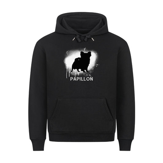 Premium Hoodie "Papillon - Brush" Schwarz – hunde-shirt.de