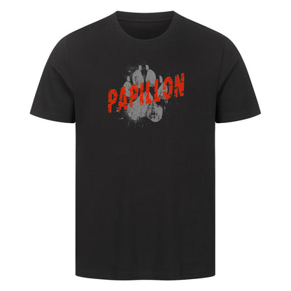 Premium T-Shirt "Papillon - PAW" Schwarz – hunde-shirt.de