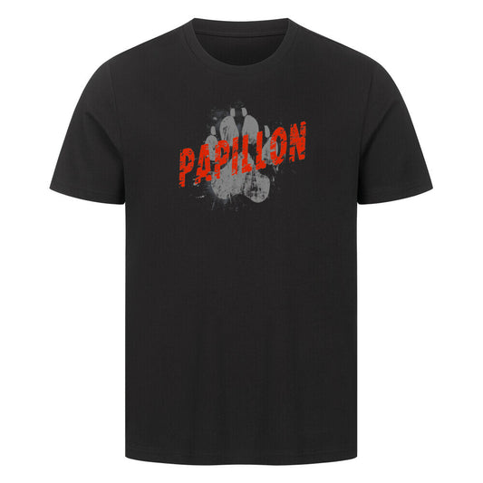 Premium T-Shirt "Papillon - PAW" Schwarz – hunde-shirt.de