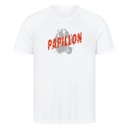 Premium T-Shirt "Papillon - PAW" Weiß – hunde-shirt.de