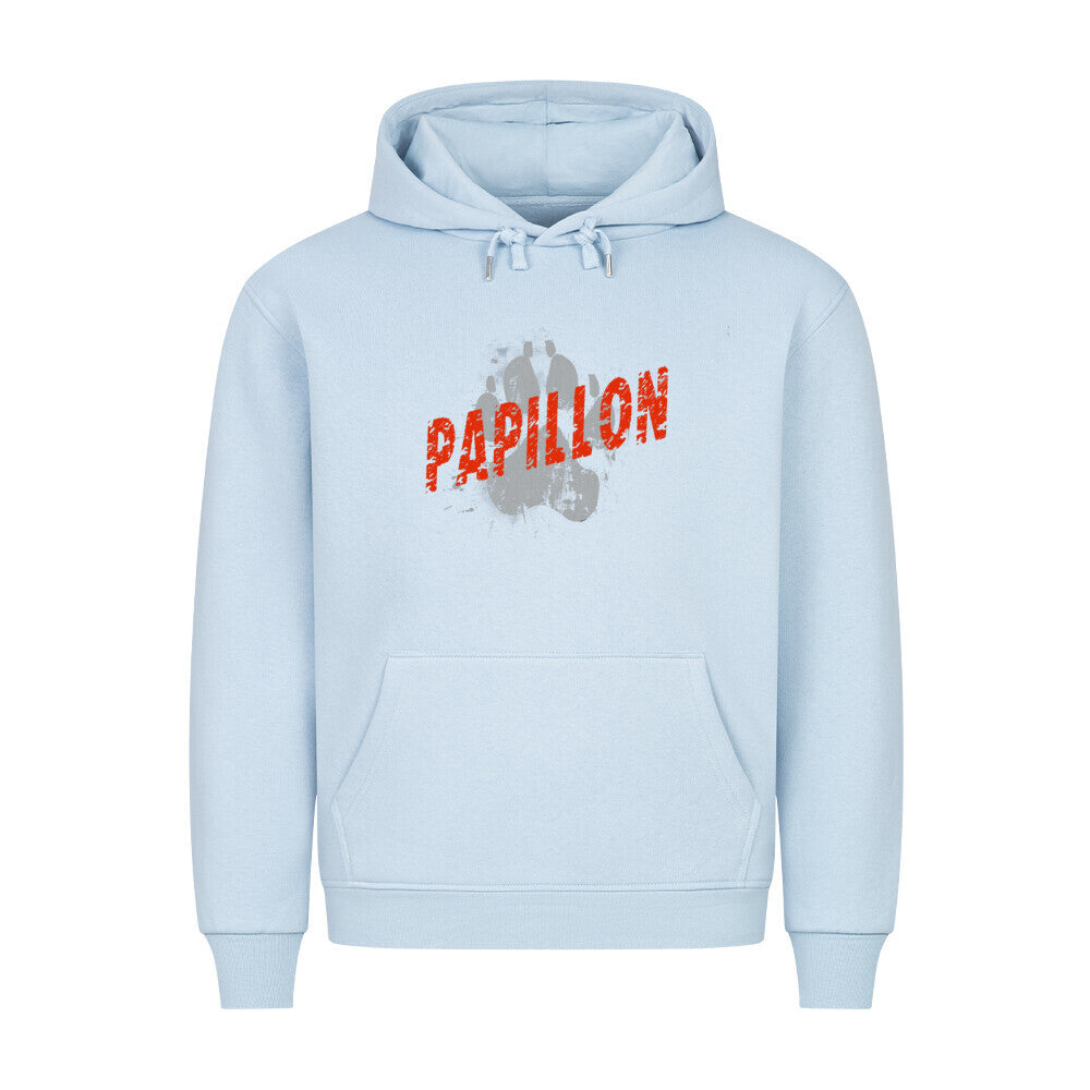 Premium Hoodie "Papillon - PAW" Babyblau – hunde-shirt.de