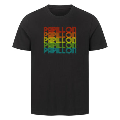 Premium T-Shirt "Papillon - RETRO" Schwarz – hunde-shirt.de
