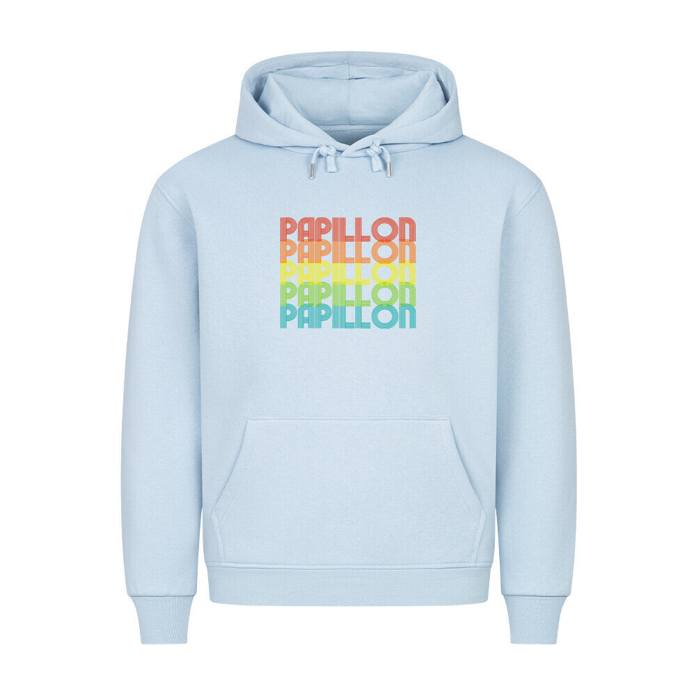 Premium Hoodie "Papillon - RETRO" Babyblau – hunde-shirt.de