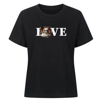 Premium Damen-Shirt "Papillon - LOVE" Schwarz – hunde-shirt.de