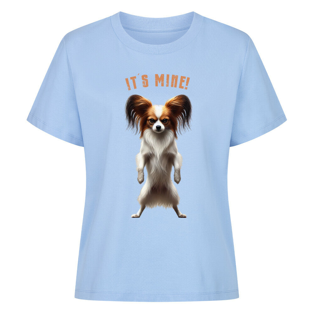 Premium Damen-Shirt "Papillon - It´s mine!" Sky Blue – hunde-shirt.de