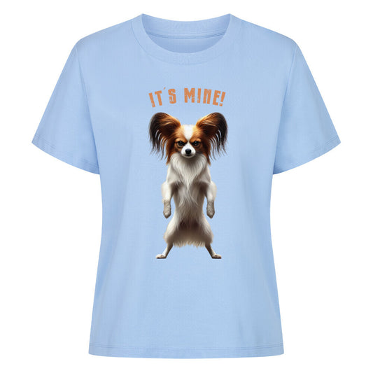 Premium Damen-Shirt "Papillon - It´s mine!" Sky Blue – hunde-shirt.de