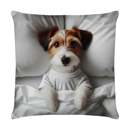 Kissen "Parson Russell - Schlaf gut!" Weiß – hunde-shirt.de