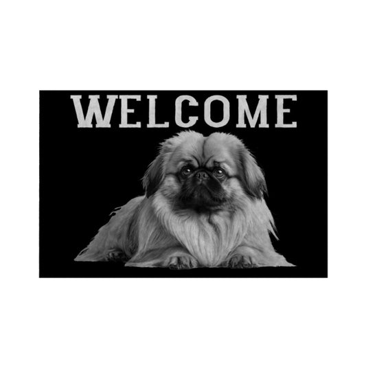 Fußmatte "Pekingese - WELCOME" Weiß – hunde-shirt.de