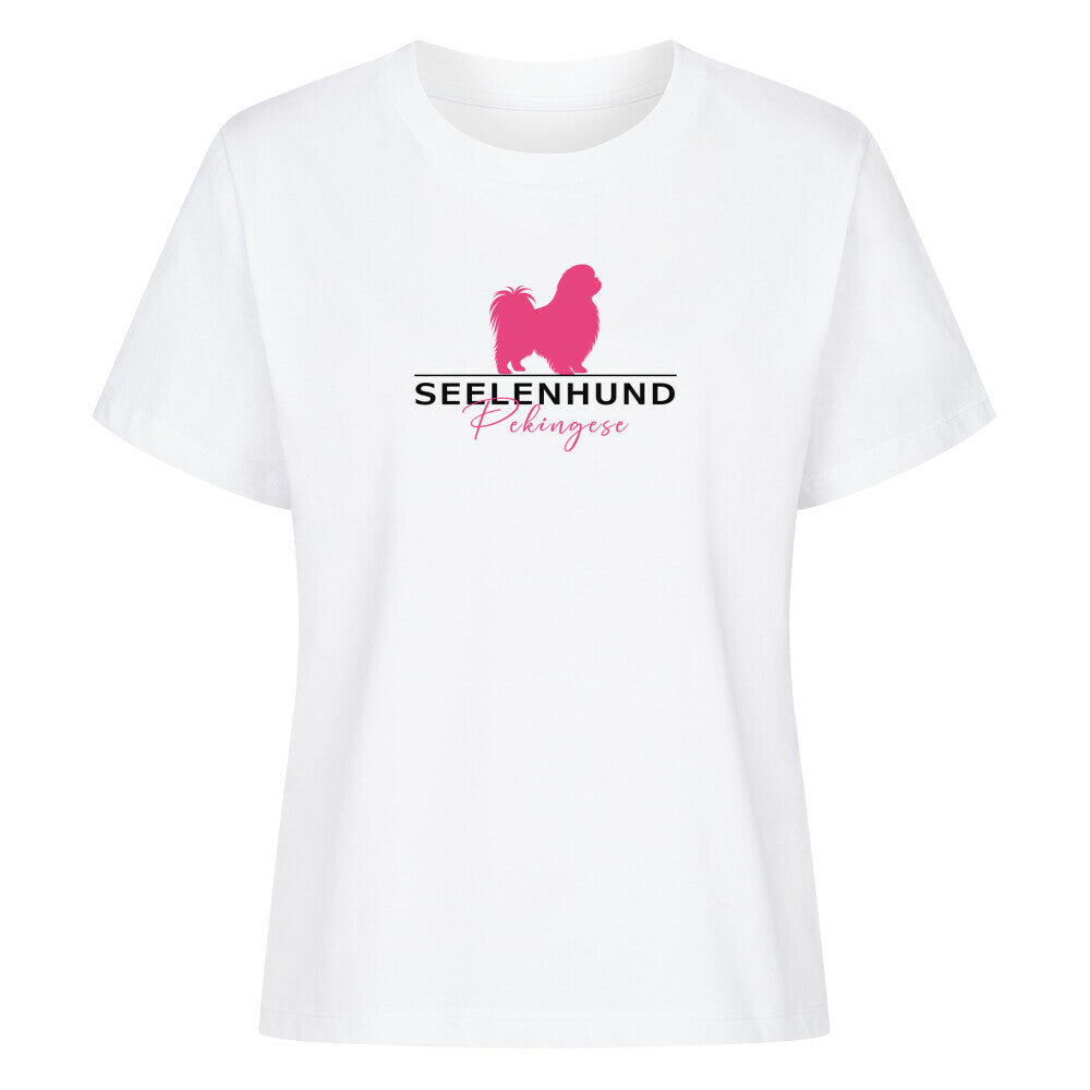 Premium Damen-Shirt "Pekingese - Seelenhund" Weiß – hunde-shirt.de