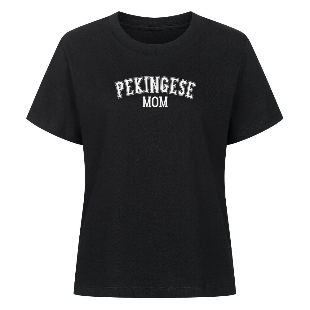Premium Damen-Shirt "Pekingese - MOM" Schwarz – hunde-shirt.de