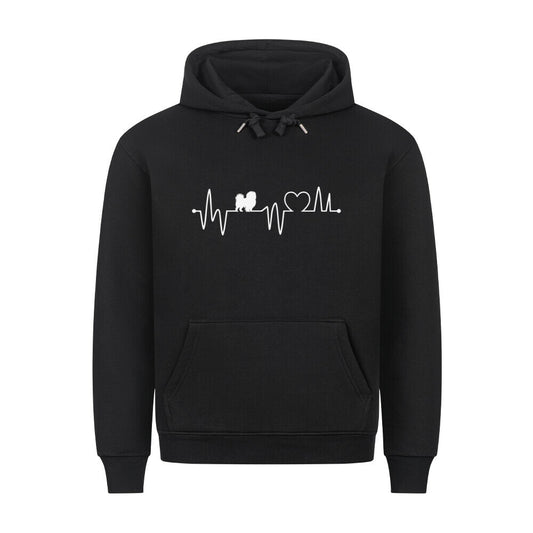 Premium Hoodie "Pekingese - Heartbeat" Schwarz – hunde-shirt.de