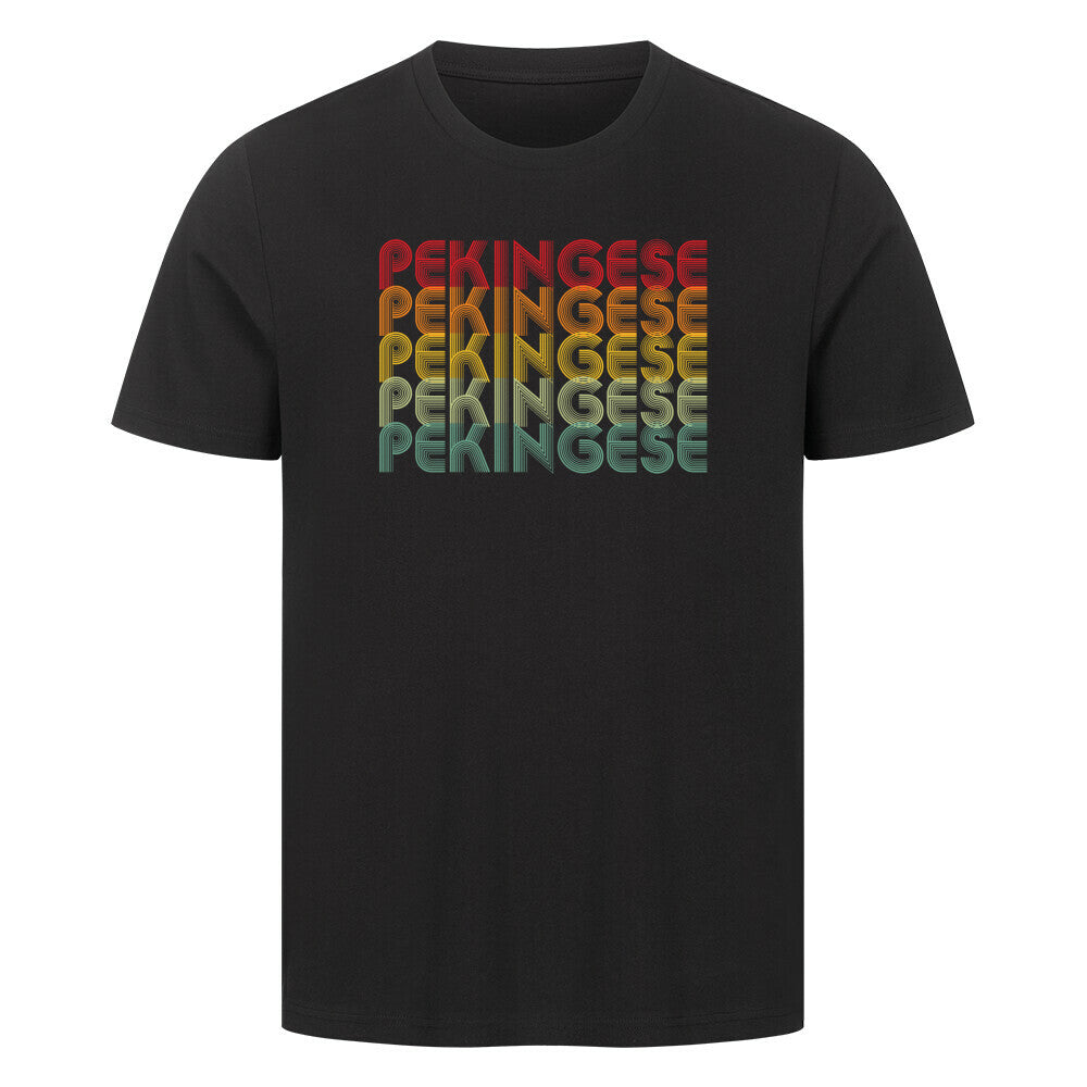 Premium T-Shirt "Pekingese - RETRO" Schwarz – hunde-shirt.de