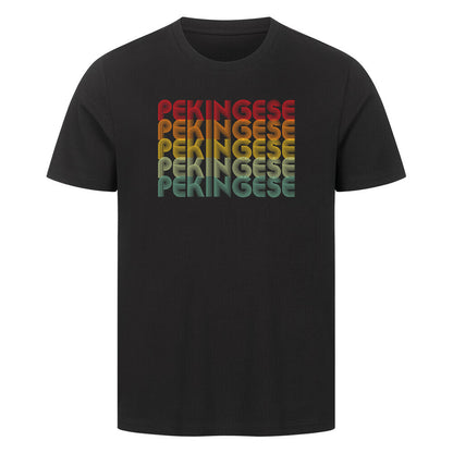 Premium T-Shirt "Pekingese - RETRO" Schwarz – hunde-shirt.de