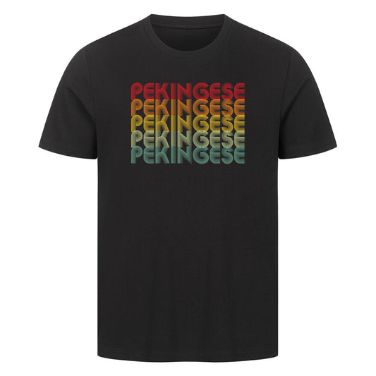 Premium T-Shirt "Pekingese - RETRO" Schwarz – hunde-shirt.de