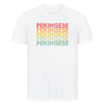Premium T-Shirt "Pekingese - RETRO" Weiß – hunde-shirt.de