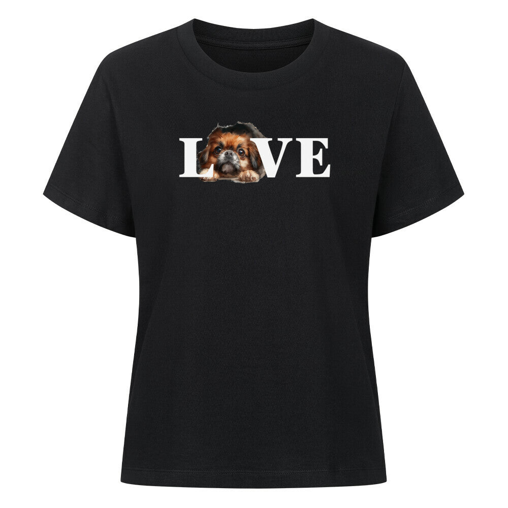 Premium Damen-Shirt "Pekingese - LOVE" Schwarz – hunde-shirt.de