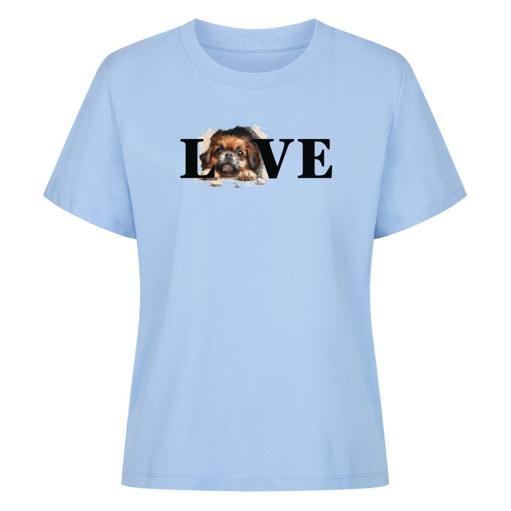 Premium Damen-Shirt "Pekingese - LOVE" Sky Blue – hunde-shirt.de