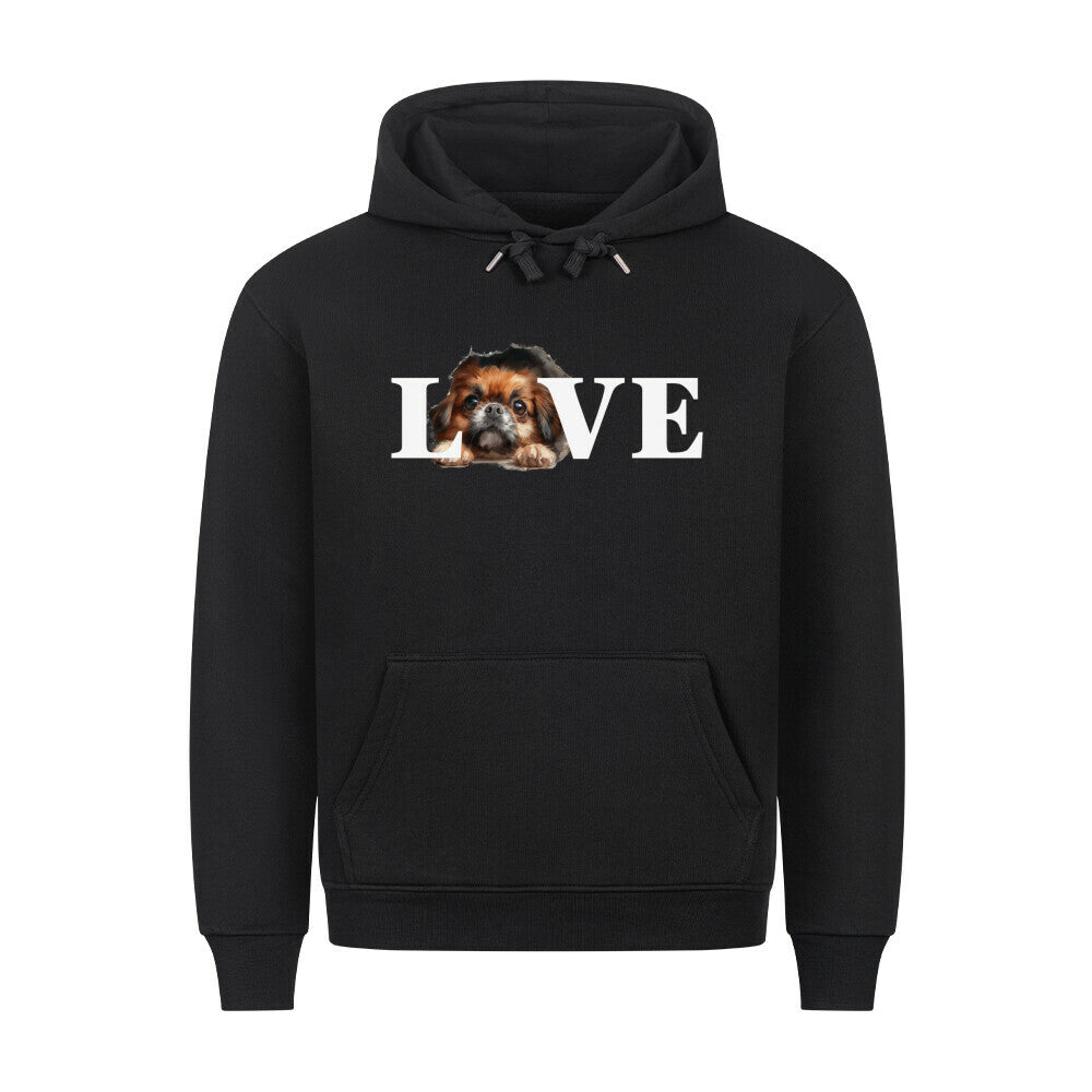 Premium Hoodie "Pekingese - LOVE" Schwarz – hunde-shirt.de