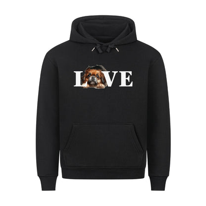 Premium Hoodie "Pekingese - LOVE" Schwarz – hunde-shirt.de