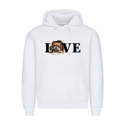 Premium Hoodie "Pekingese - LOVE" Weiß – hunde-shirt.de