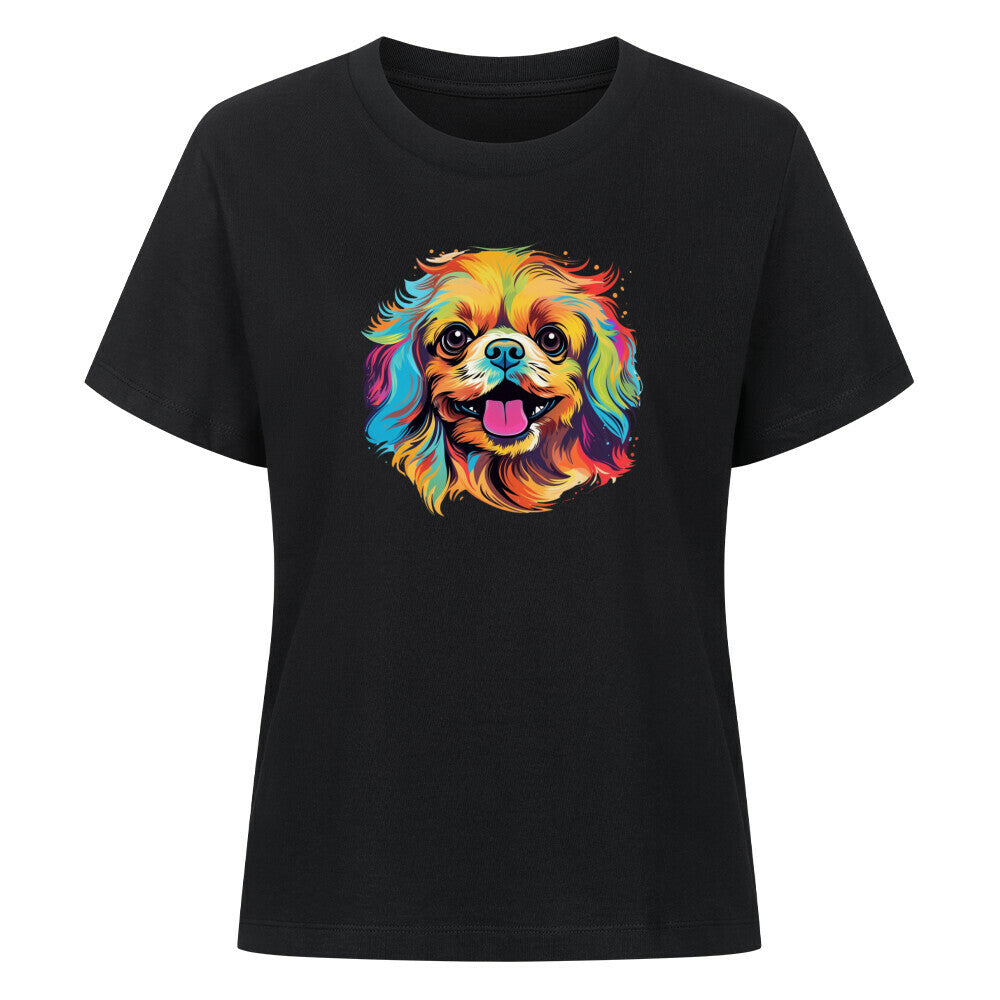 Premium Damen-Shirt "Pekingese - Paint" Schwarz – hunde-shirt.de