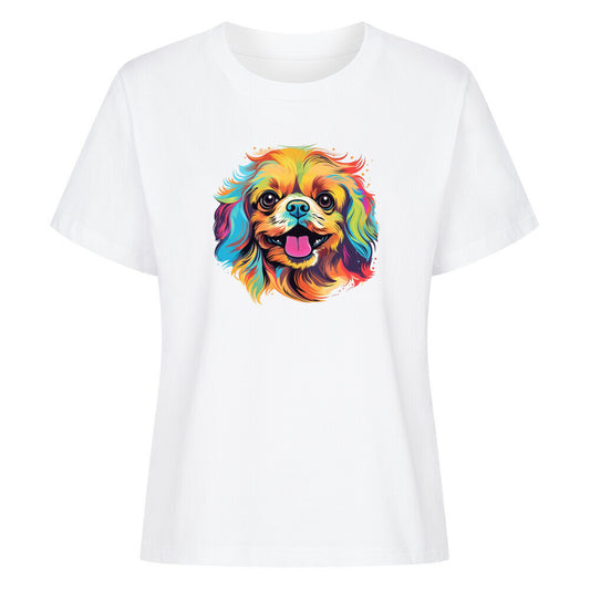 Premium Damen-Shirt "Pekingese - Paint" Weiß – hunde-shirt.de