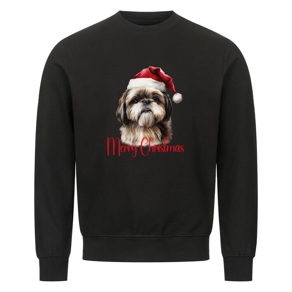 Premium Sweatshirt "Pekingese - Merry Christmas" Schwarz – hunde-shirt.de