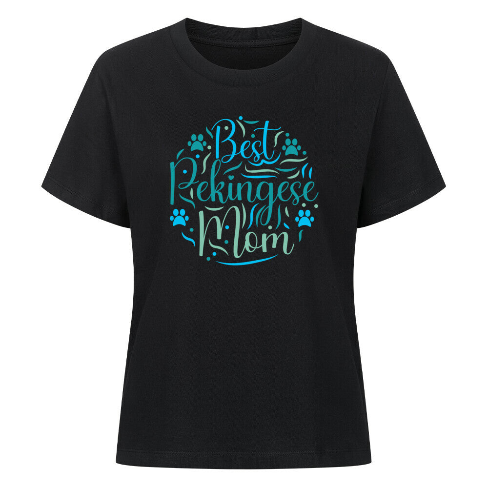 Premium Damen-Shirt "Pekingese - Best Mom!" Schwarz – hunde-shirt.de