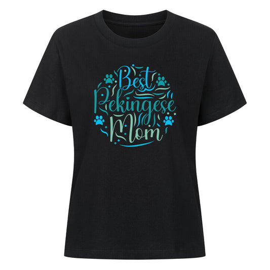 Premium Damen-Shirt "Pekingese - Best Mom!" Schwarz – hunde-shirt.de