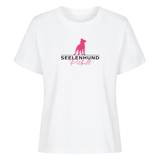Premium Damen-Shirt "Pit Bull - Seelenhund" Weiß – hunde-shirt.de