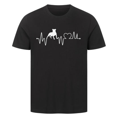 Premium T-Shirt "Pit Bull - Heartbeat" Schwarz – hunde-shirt.de