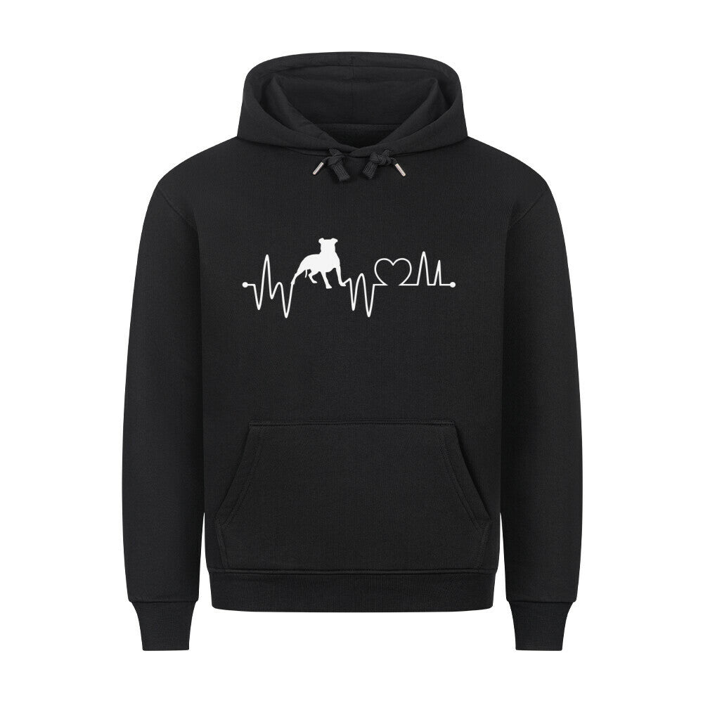 Premium Hoodie "Pit Bull - Heartbeat" Schwarz – hunde-shirt.de