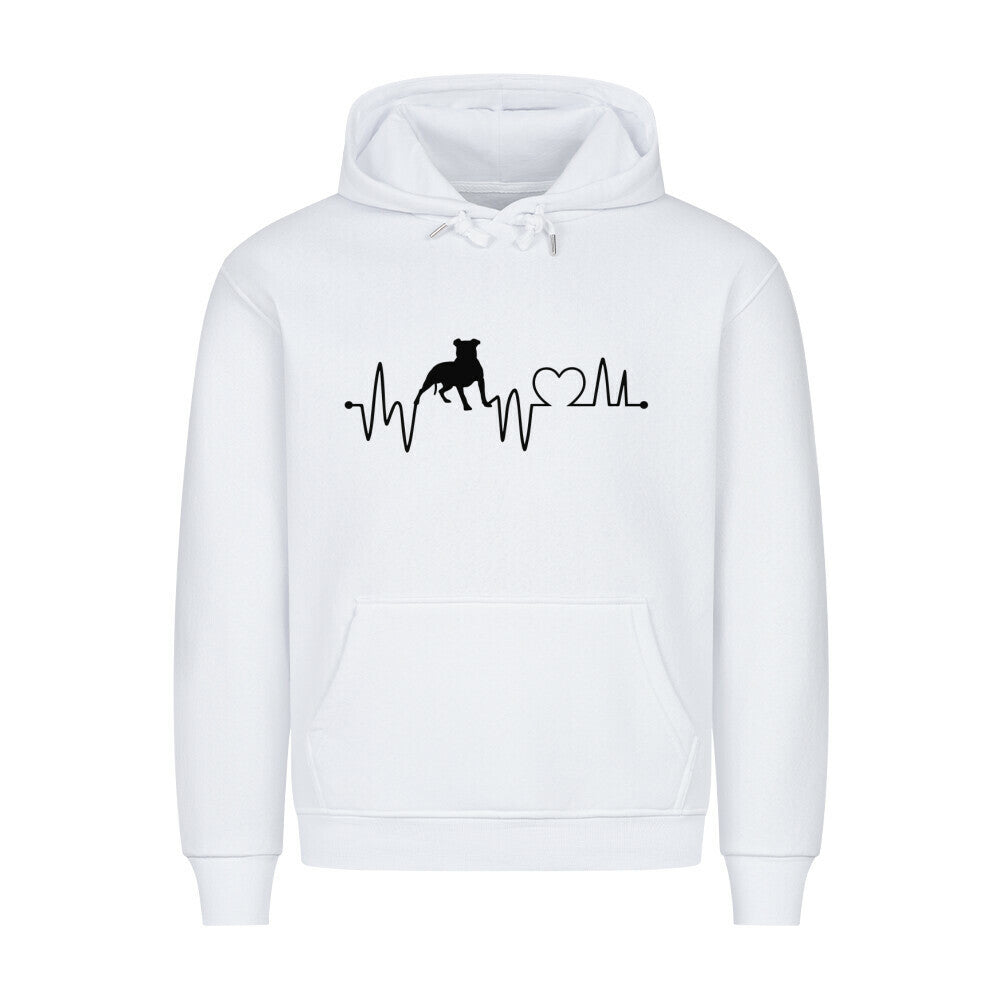Premium Hoodie "Pit Bull - Heartbeat" Weiß – hunde-shirt.de