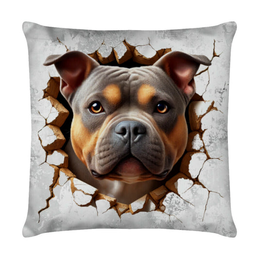 Kissen "Pocket Bully - Look" Weiß – hunde-shirt.de