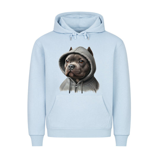 Premium Hoodie "Pocket Bully - Hooded" Babyblau – hunde-shirt.de