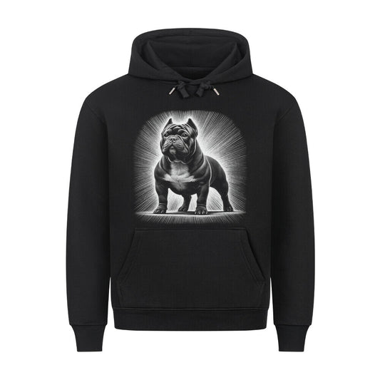 Premium Hoodie "Pocket Bully - Bright" Schwarz – hunde-shirt.de