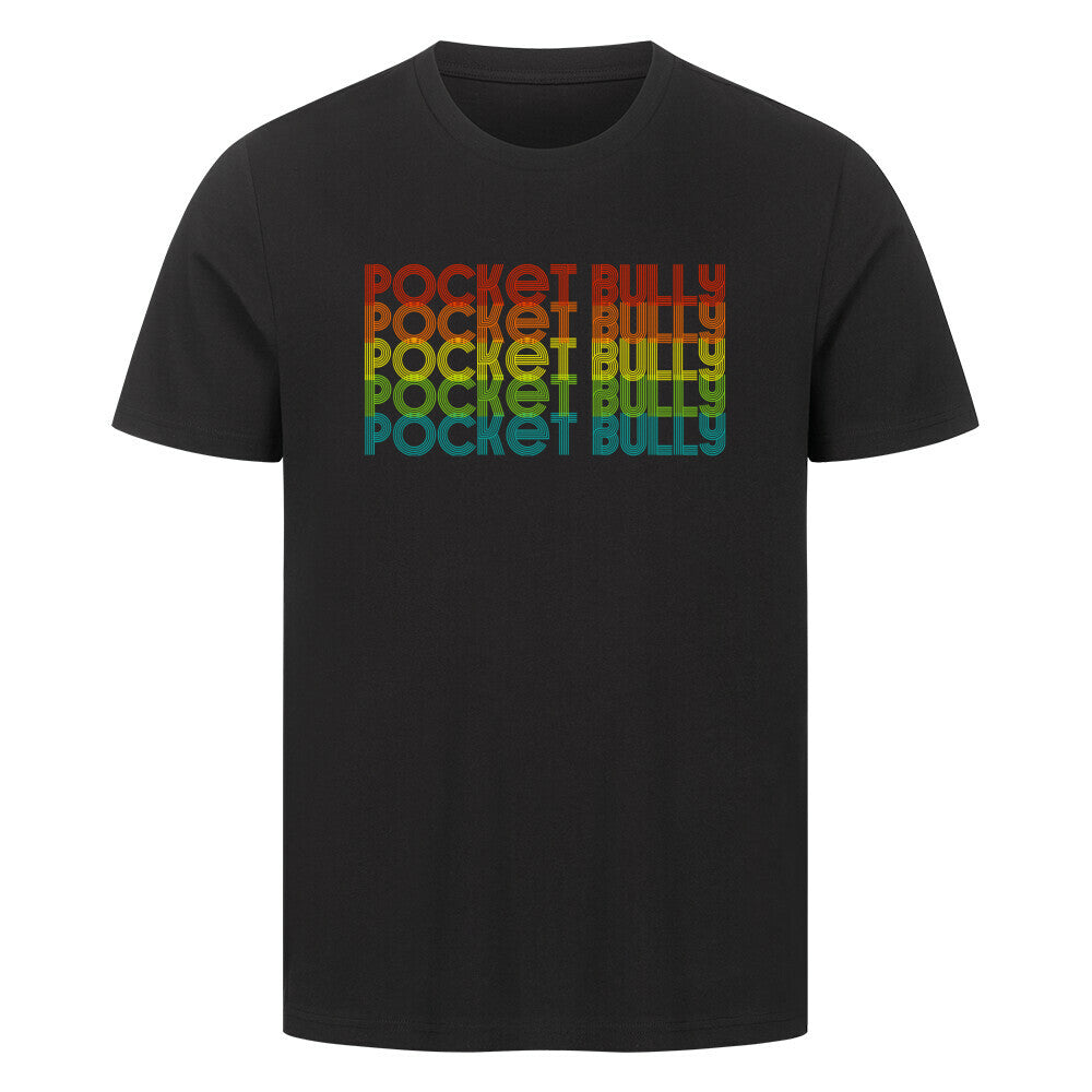 Premium T-Shirt "Pocket Bully - RETRO" Schwarz – hunde-shirt.de