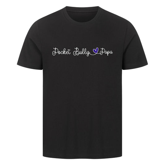 Premium T-Shirt "Pocket Bully - Papa" Schwarz – hunde-shirt.de