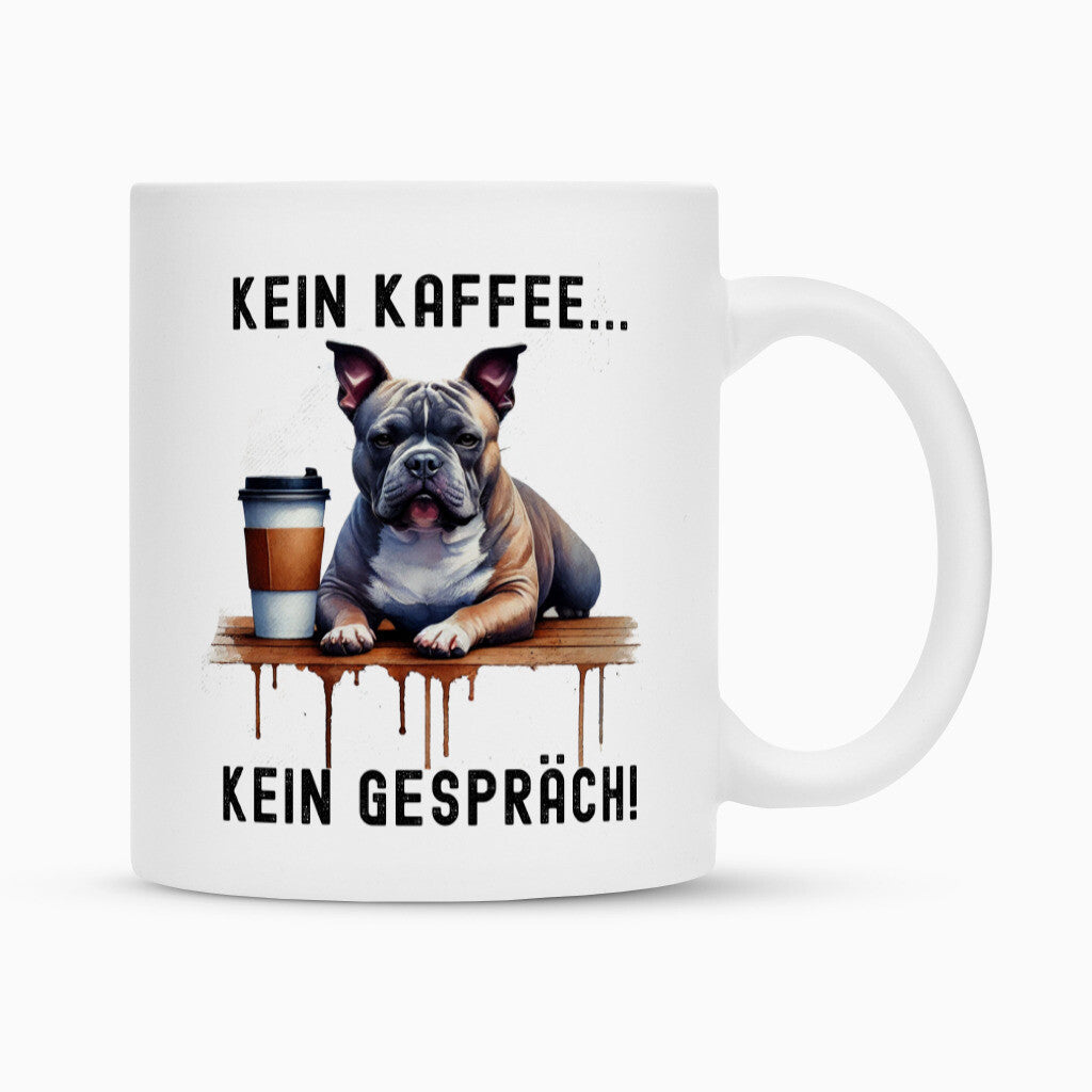 Tasse "Pocket Bully - Kein Kaffee..." Weiß – hunde-shirt.de