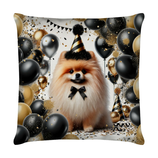 Kissen "Pomeranian - Geburtstag" Weiß – hunde-shirt.de