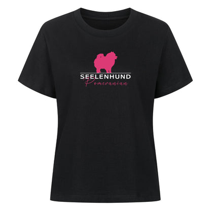 Premium Damen-Shirt "Pomeranian - Seelenhund" Schwarz – hunde-shirt.de