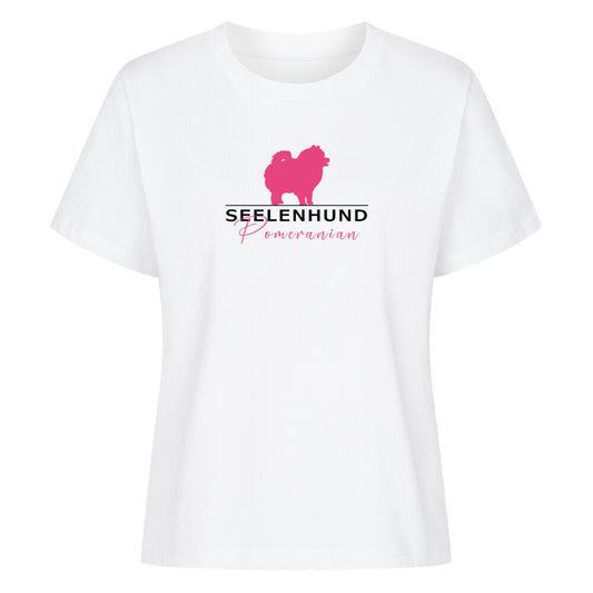 Premium Damen-Shirt "Pomeranian - Seelenhund" Weiß – hunde-shirt.de