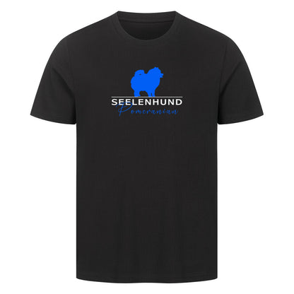 Premium T-Shirt "Pomeranian - Seelenhund" Schwarz – hunde-shirt.de