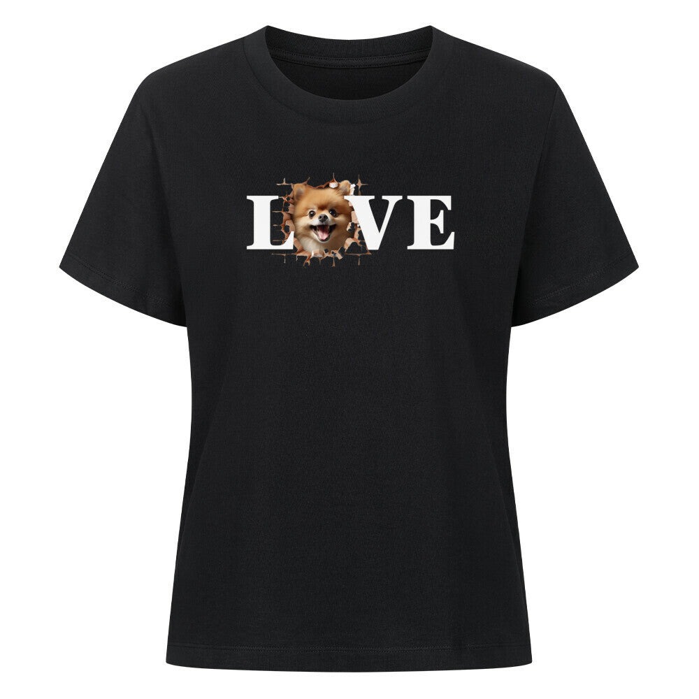 Premium Damen-Shirt "Pomeranian - LOVE" Schwarz – hunde-shirt.de