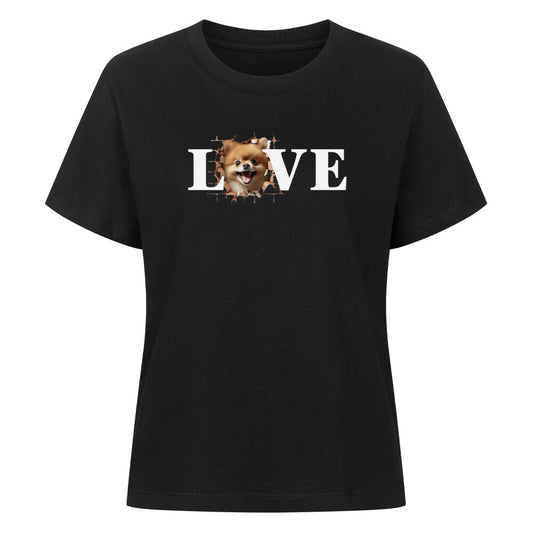 Premium Damen-Shirt "Pomeranian - LOVE" Schwarz – hunde-shirt.de