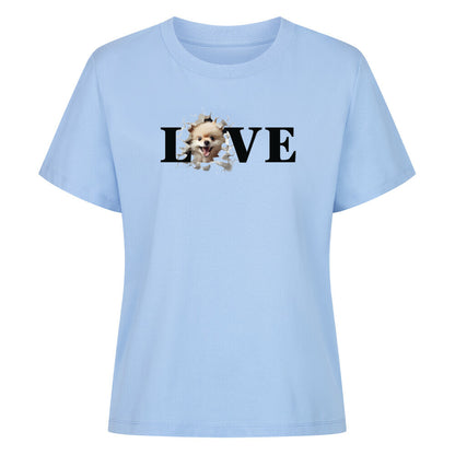 Premium Damen-Shirt "Pomeranian - LOVE" Sky Blue – hunde-shirt.de