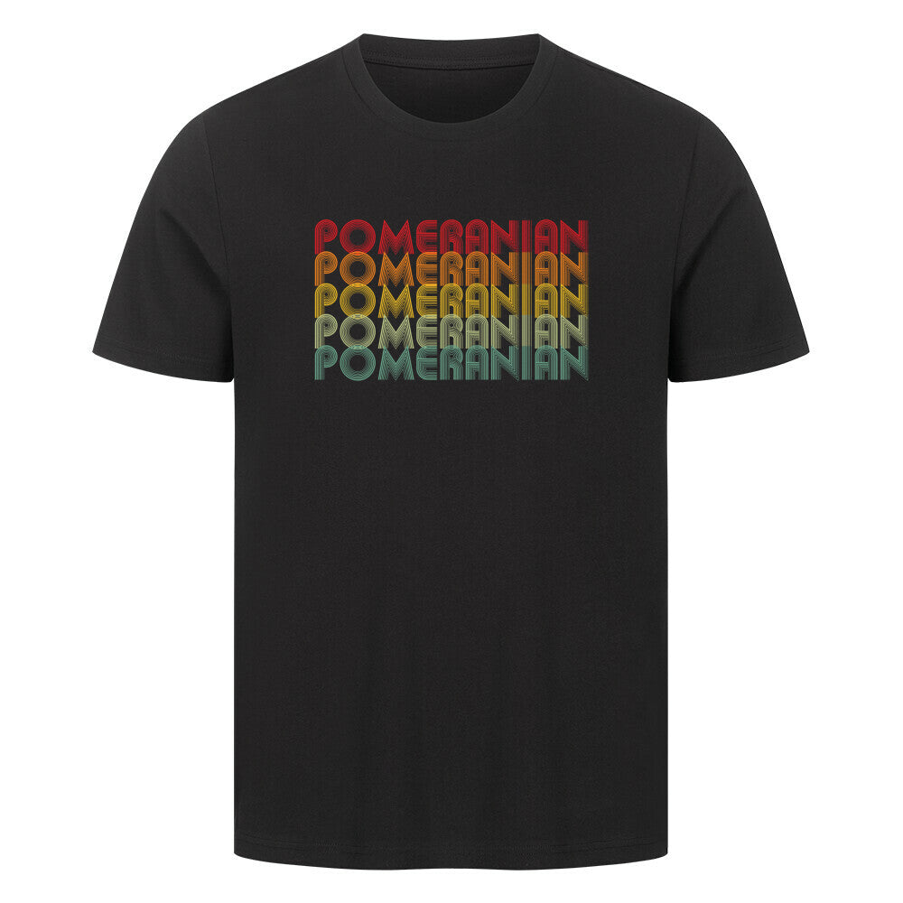 Premium T-Shirt "Pomeranian - RETRO" Schwarz – hunde-shirt.de