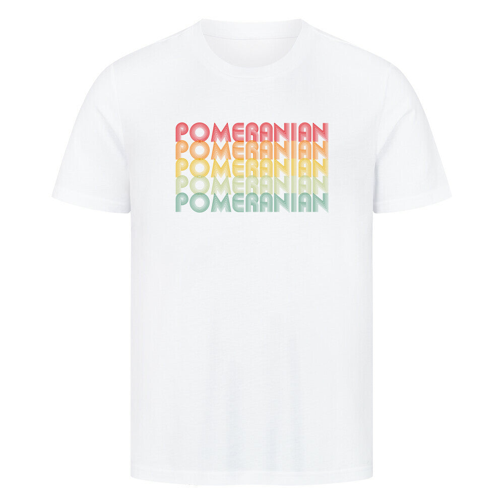Premium T-Shirt "Pomeranian - RETRO" Weiß – hunde-shirt.de