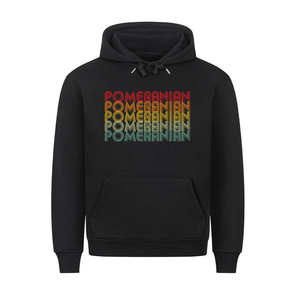 Premium Hoodie "Pomeranian - RETRO" Schwarz – hunde-shirt.de