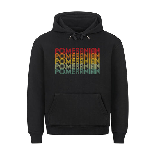 Premium Hoodie "Pomeranian - RETRO" Schwarz – hunde-shirt.de
